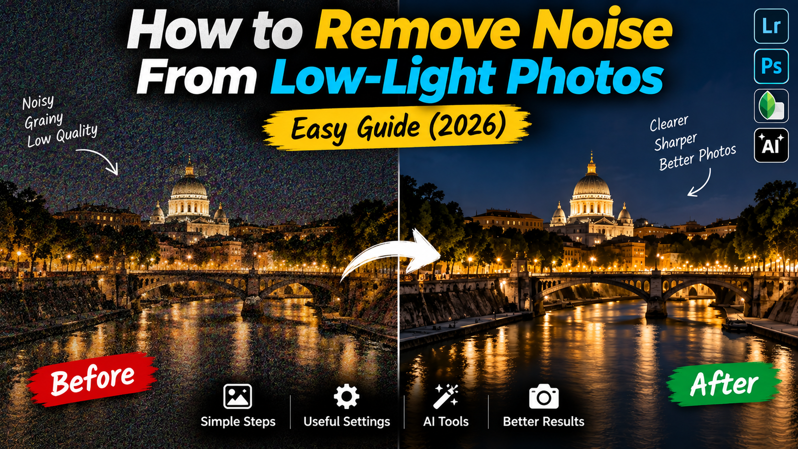 How to remove noise from low-light photos - before and after