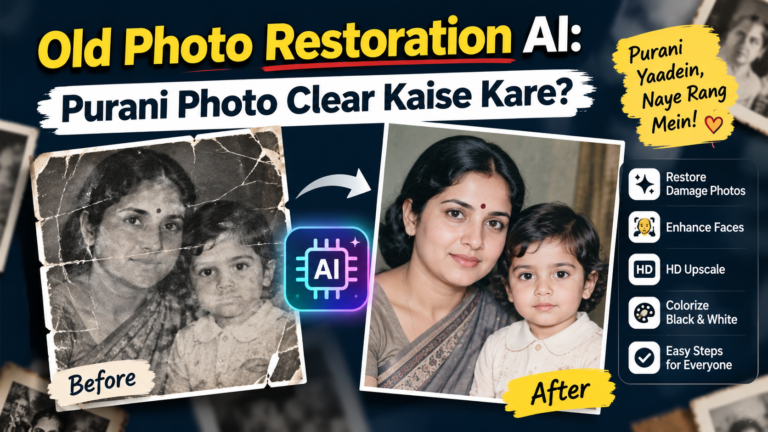 Old Photo Restoration AI se purani photo clear karne ka thumbnail