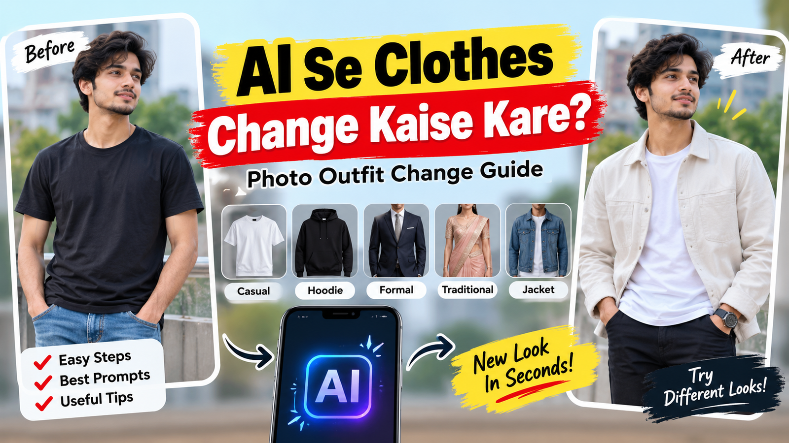 AI se clothes change karke photo outfit change karne ka guide