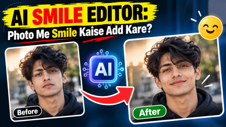 AI Smile Editor se photo me smile add karne ka before and after editing example
