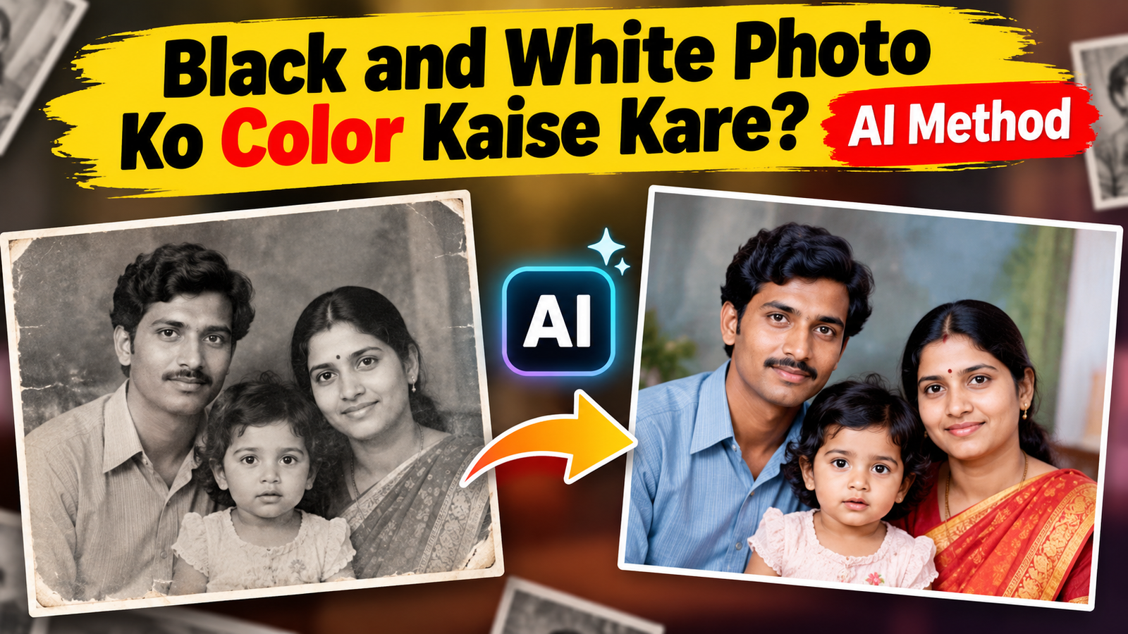Black and white photo ko AI se color karne ka method