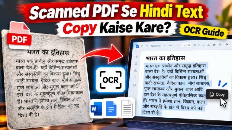 Scanned PDF se Hindi text copy karne ke liye OCR guide thumbnail